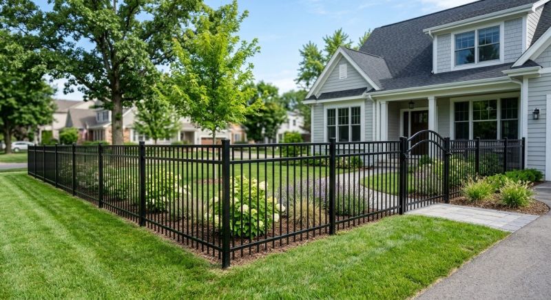 Black Metal Fence Installation in Des Moines, IA